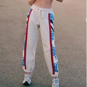 NWT Free People Print Sprint Finish Pants in Ivory Toile Combo